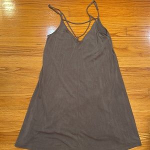 Hollister Charcoal Gray Strappy Swing Jersey Dress w/ Y Front and Back Detail